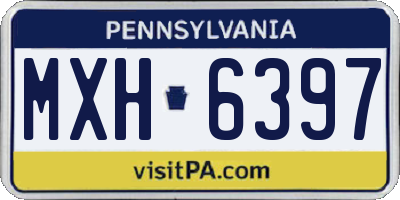 PA license plate MXH6397