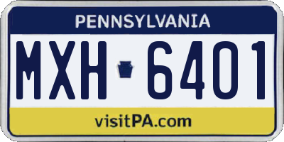 PA license plate MXH6401