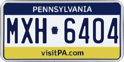 PA license plate MXH6404