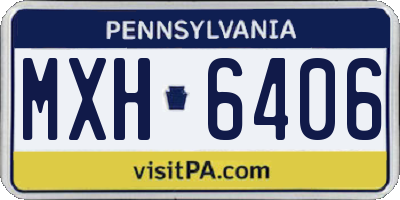 PA license plate MXH6406