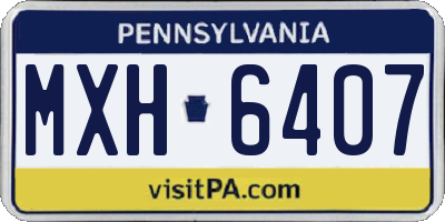 PA license plate MXH6407