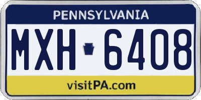 PA license plate MXH6408