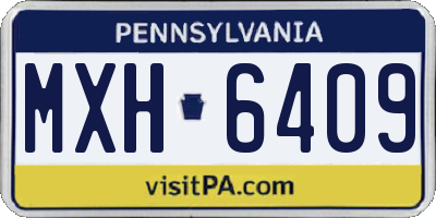 PA license plate MXH6409