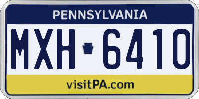PA license plate MXH6410