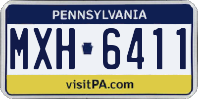PA license plate MXH6411