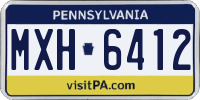 PA license plate MXH6412