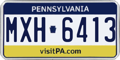 PA license plate MXH6413