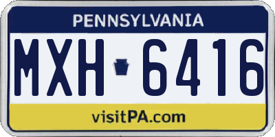 PA license plate MXH6416