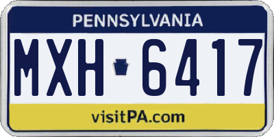 PA license plate MXH6417