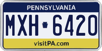 PA license plate MXH6420