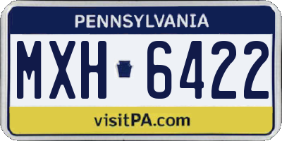PA license plate MXH6422