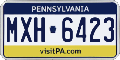 PA license plate MXH6423
