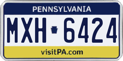 PA license plate MXH6424