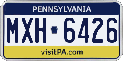 PA license plate MXH6426