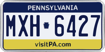 PA license plate MXH6427