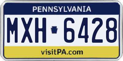 PA license plate MXH6428