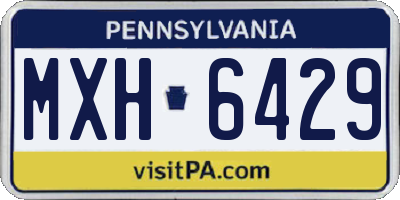 PA license plate MXH6429