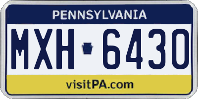 PA license plate MXH6430