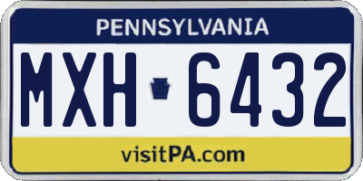 PA license plate MXH6432