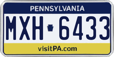 PA license plate MXH6433