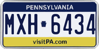 PA license plate MXH6434
