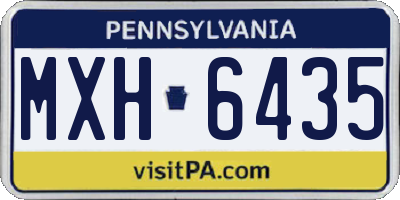 PA license plate MXH6435