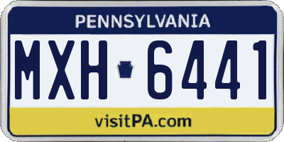 PA license plate MXH6441