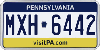 PA license plate MXH6442