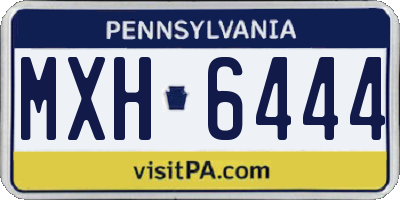 PA license plate MXH6444