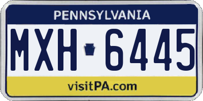 PA license plate MXH6445