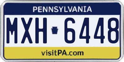 PA license plate MXH6448