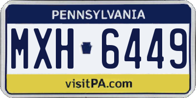 PA license plate MXH6449