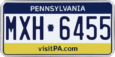PA license plate MXH6455