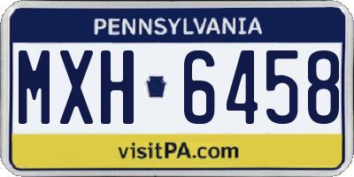 PA license plate MXH6458