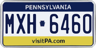 PA license plate MXH6460