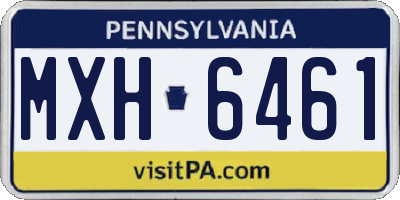 PA license plate MXH6461