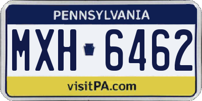 PA license plate MXH6462