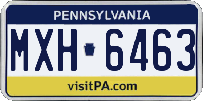 PA license plate MXH6463