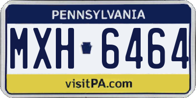 PA license plate MXH6464