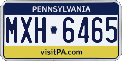 PA license plate MXH6465