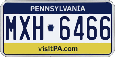 PA license plate MXH6466