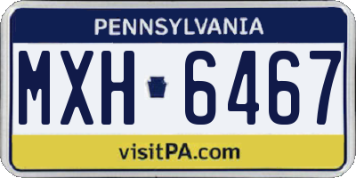 PA license plate MXH6467