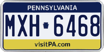 PA license plate MXH6468