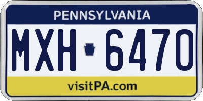 PA license plate MXH6470