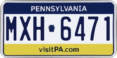 PA license plate MXH6471
