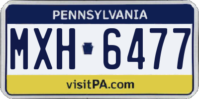 PA license plate MXH6477