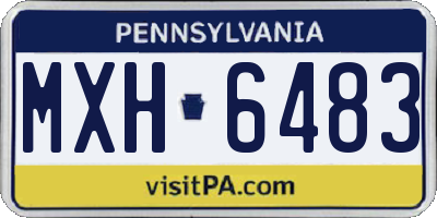 PA license plate MXH6483