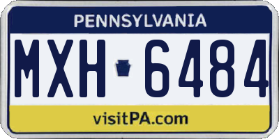 PA license plate MXH6484