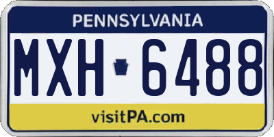 PA license plate MXH6488