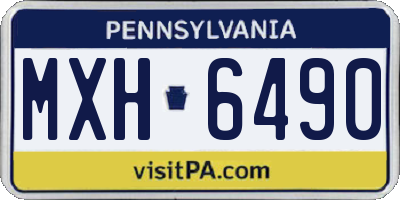 PA license plate MXH6490